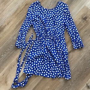 New with tag Zara dress, blue with white dots